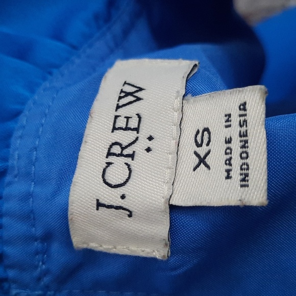 J. Crew Blue Ruffle High Neckline Fully Lined Sleeveless Tunic Top Size XSmall - Picture 6 of 10